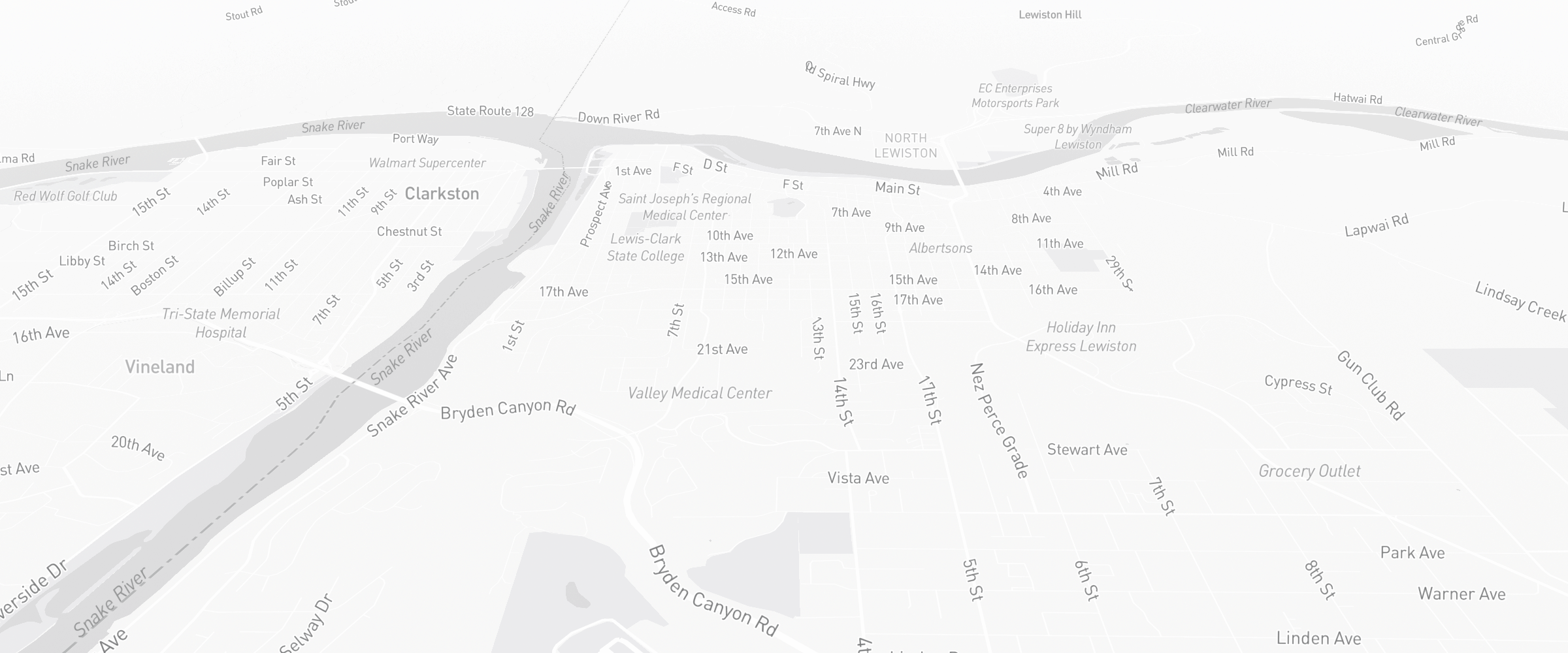 Neighborhood map of Lewiston, ID — the area served by Life Insurance Agents of Lewiston Group